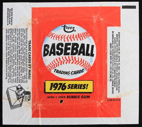 Lot Detail 1976 Topps Original Baseball 1976 Series Wax Pack Wrapper