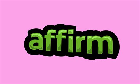 AFFIRM writing vector design on a pink background 12387601 Vector Art ...