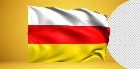 Premium PSD South Ossetia Waving Flag Realistic Isolated On