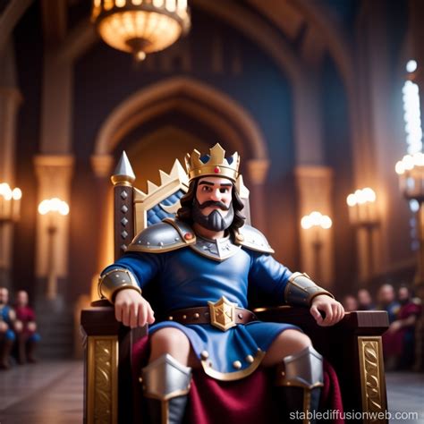 Man Playing Clash Royale in Throne Room | Stable Diffusion Online