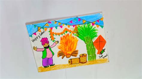 Lohri Poster Lohri Drawing Easy Festival Drawing How To Draw