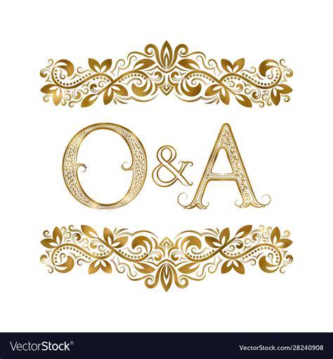 O And A Vintage Initials Logo Symbol Letters Vector Image