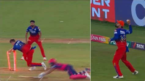 Rr Vs Rcb Ipl 2024 Eliminator Virat Kohlis Rocket Throw Finds Dhruv