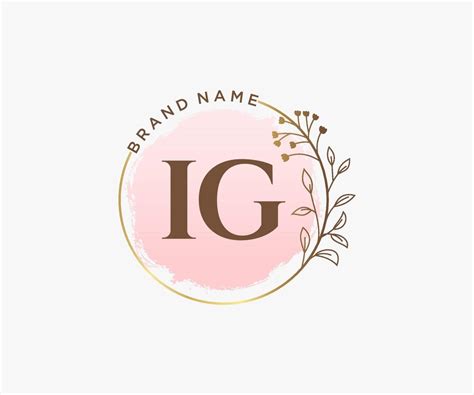 Initial Ig Feminine Logo Usable For Nature Salon Spa Cosmetic And