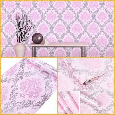 Jual Wallpaper Dinding Gh M Wallsticker Pink Silver Sticker