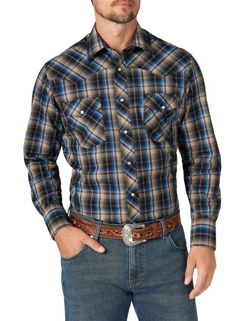 Wrangler Men's Long Sleeve Western Shirt - Walmart.com