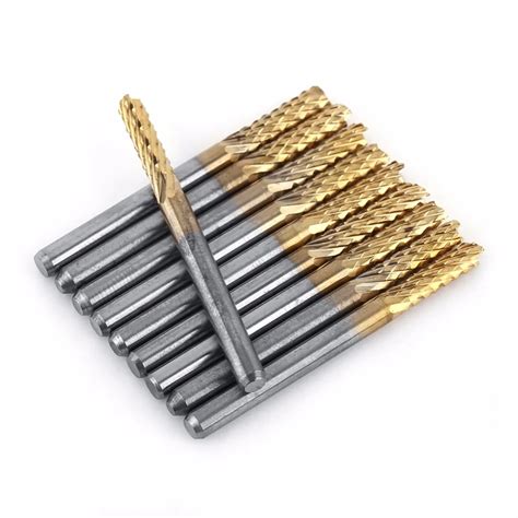 10 Pcs Set Drill Bit Milling Cutter 3 175mm Carbide End Mill 1 8 Shank