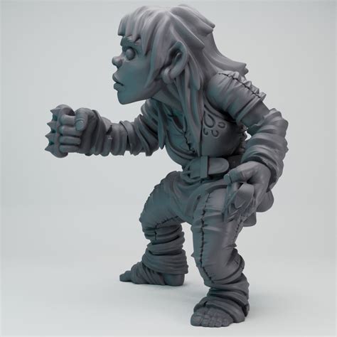 Hot Goblin Halfling Monk With Brass Knuckles
