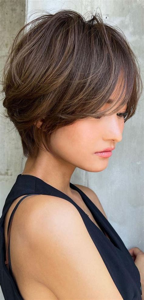 30 Cute Short Hair With Bangs Korean Style Layered Bixie With Bangs