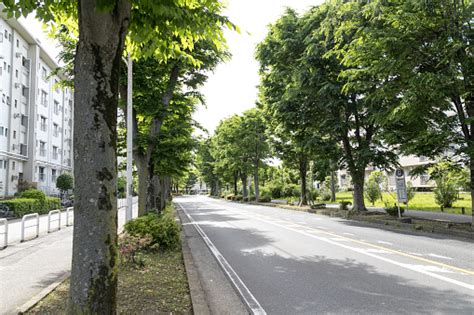 Landscape Of Housing Complex Kasukabe City Saitama Japan Stock Photo