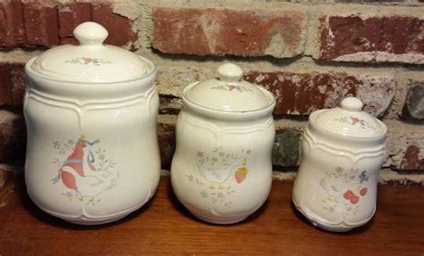 International Marmalade Canister Set Of Jars Geese Stoneware