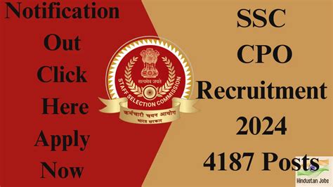 Ssc Cpo Recruitment Posts Apply Now Notification Out