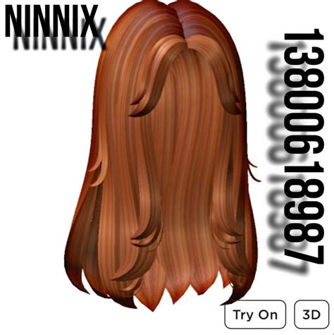 Orange Hair Orange Hair Brown Hair Id Brown Hair Roblox Id