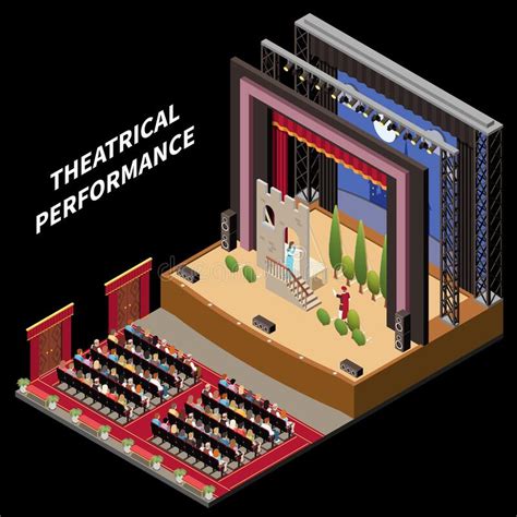 Theatre Interior Isometric Stock Vector Illustration Of Symbol 260189476