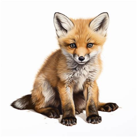 Premium AI Image There Is A Drawing Of A Fox Sitting On The Ground