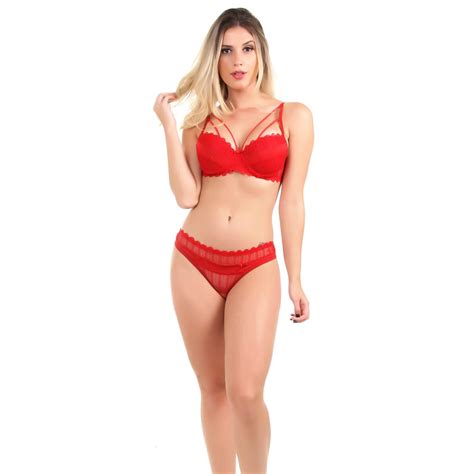 Conjunto Imi Lingerie Bojo Em Microfibra E Renda Strappy Ritinha