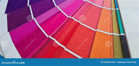 Color Swatches Book Rainbow Sample Colors Catalogue Stock Photo