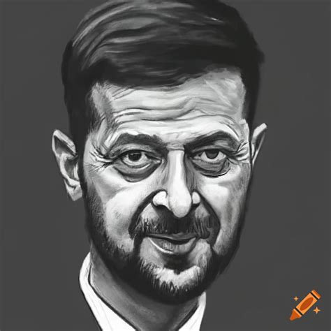 Detailed Caricature Portrait Of Political Figure Volodymyr Zelensky In