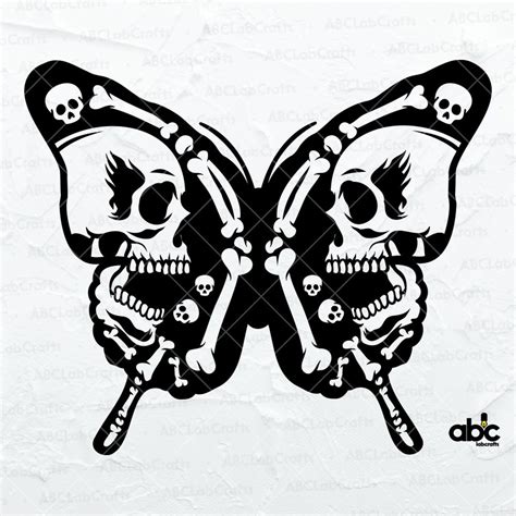 Skull Butterfly Svg File Skull Svg Gothic Decal Etsy