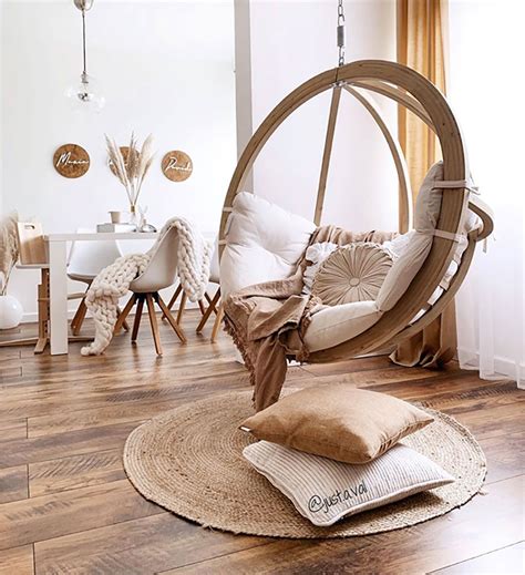 Indoor-Globo-Swing-Chair-Home-Décor-with-Natural-Tones - Hanging Chairs