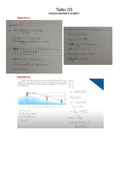 PA3 Grupo 01 Taller CAF1 Calculo Aplicado a La Física 1 Taller 03