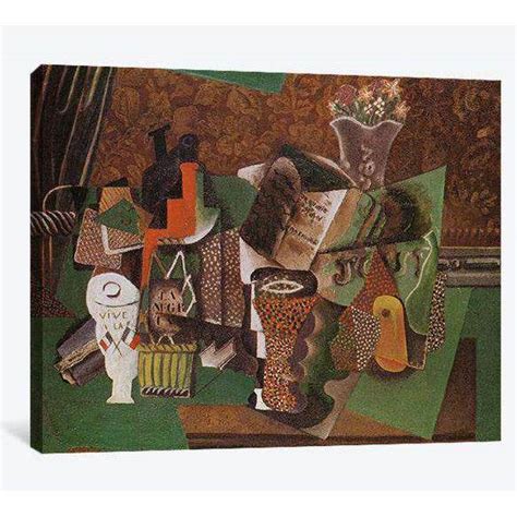 Pablo Picasso Still Life With Cards Glasses And A Bottle Of Rum Viv Zellart Canvas Prints