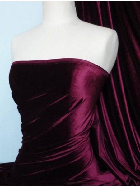 Velvet Velour 4 Way Stretch Spandex Lycra Claret Q559 Clt