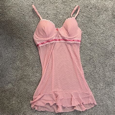 Pink Polka Dot Lingerie Top Labeled Depop