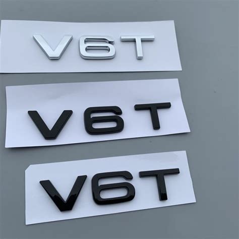 New V T V T V V Glossy Black Letter Number Emblem Car Styling