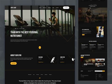 Gym Website Design on Behance