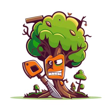 Tree Trimmer Sticker Clipart Cartoon Character Farmer Holding A Shovel