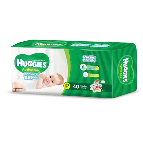 Pañales Descartables Huggies Active Sec Recién Nacido 40 U Disco