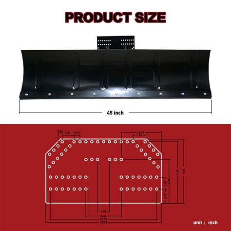 45 Inch ATV Steel Snow Plow Kit For CFMOTO CForce 600 2019 2020 2021