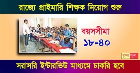 Primary Teacher Recruitment রাজ্যে শুধুমাত্র ইন্টারভিউ মাধ্যমে আবারও প্রাথমিক শিক্ষক নিয়োগ