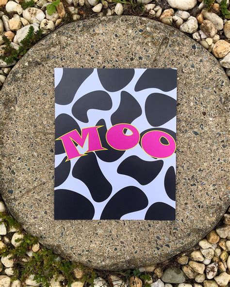 MOO Cow Print Art Print Wall Art Wall Decor Digital Home | Etsy