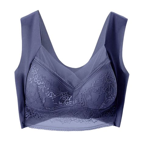 Gyujnb Womens Mesh Seamless Wirefree Bras No Underwire Padded Push Up Soft Back Smoothing Bra