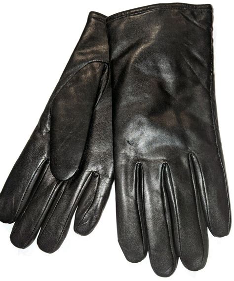 Ladies Fleece Lined Leather Gloves Black Xlarge Ebay