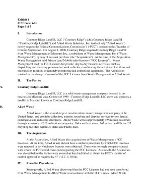 Fillable Online Exhibit Fcc Form Page Of I Introduction