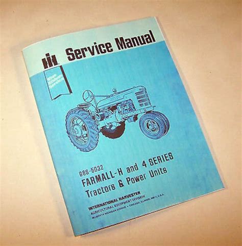 Farmall H Hv Tractor Service Manual Repair International Ih Mccormick