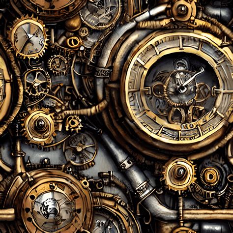 Steampunk Background Illustration Painting HyperRealistic Intricate