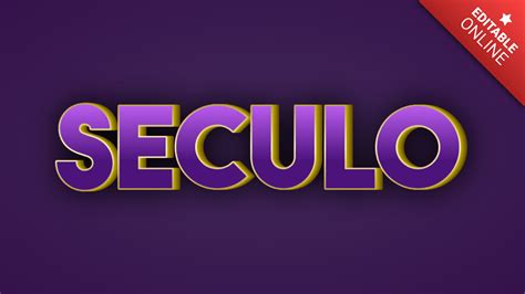 Século 3D Roxo Dourado Gerador de efeitos de texto