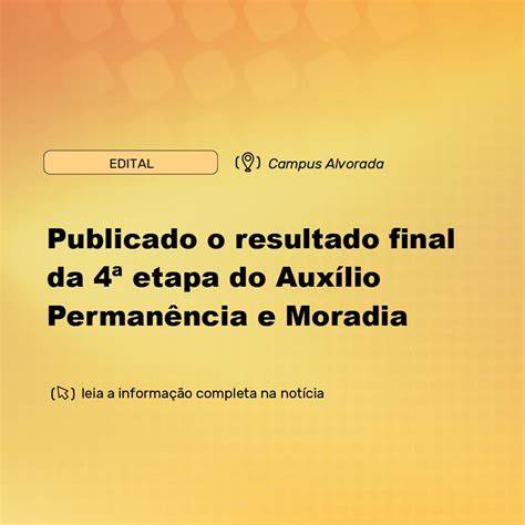 Divulgado O Resultado Final Da Etapa Do Aux Lio Perman Ncia E