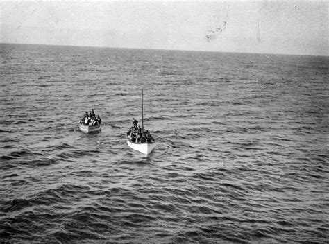 RMS Titanic S Lifeboat 14 And Collapsible Lifeboat D Row Towards Rescue