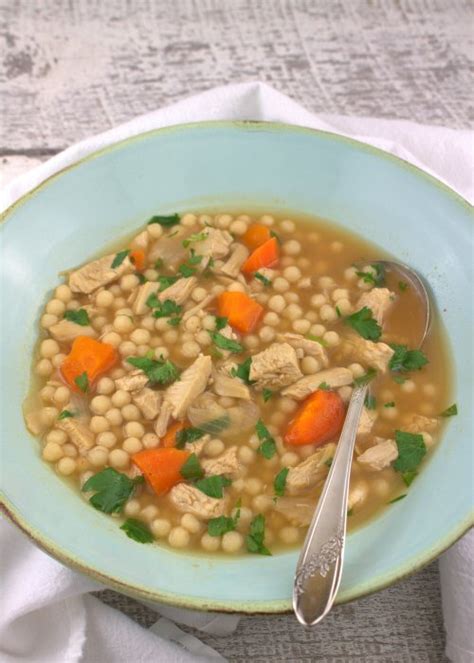 Lebanese Chicken And Couscous Soup Moghrabieh Soup