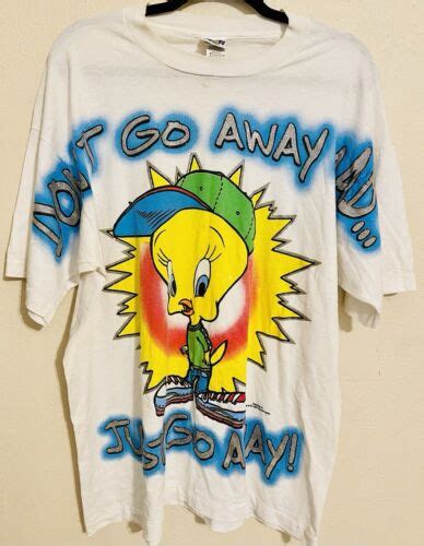 Vtg 1997 Tweety Bird Looney Tunes Gangsta Hip Hop Aop Htf T Shirt