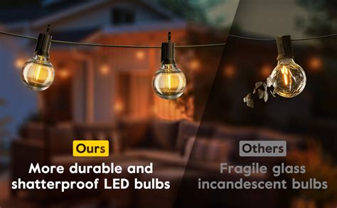 Brightown Outdoor String Lights Ft Led Patio Lights With