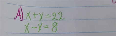 Solved A X Y 22 X Y 8[algebra] Gauthmath