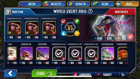 MORTEM REX WORLD EVENT BOSS JURASSIC WORLD THE GAME YouTube