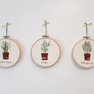 Garden Chives Hand Embroidery Pattern Kitchen Herbs Pdf Etsy