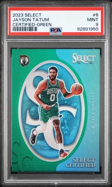 2023 24 PANINI SELECT Jayson Tatum 6 Select certifié vert Prizm PSA 9